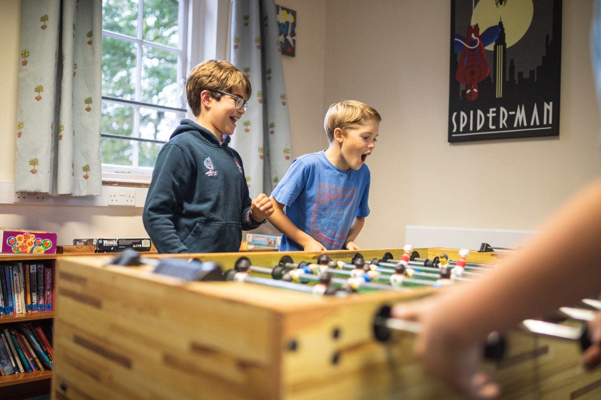 Home away from home King's College students playing table football