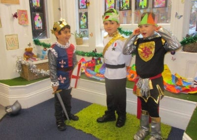 Boys in their Medieval Day costumes