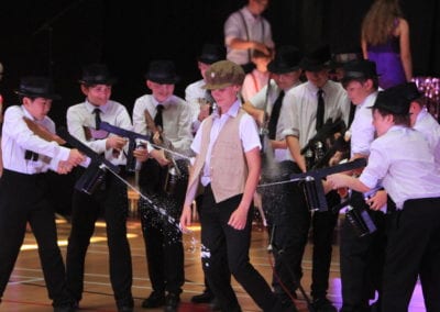 Pupils performing the school's version of Bugsy Malone.