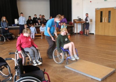 Students on a wheelchair